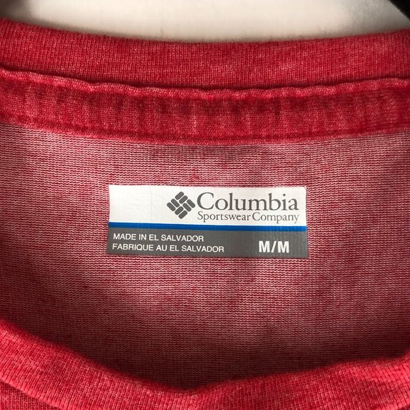 Columbia Mens Thistletown Park Crew T-Shirt Short Sleeve Red M - Picture 4 of 5